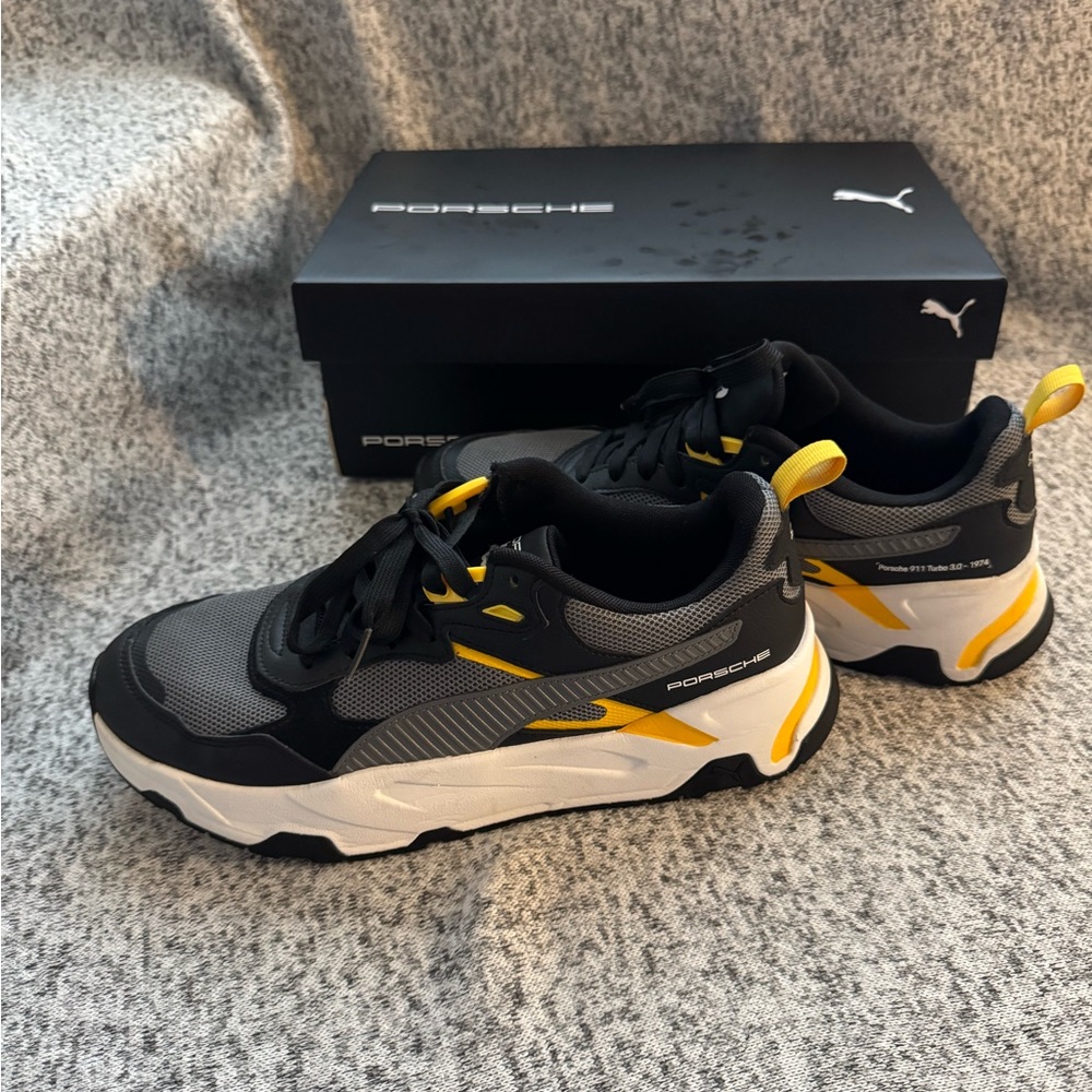 PUMA Porsche Design Black and Yellow Athletic Shoes